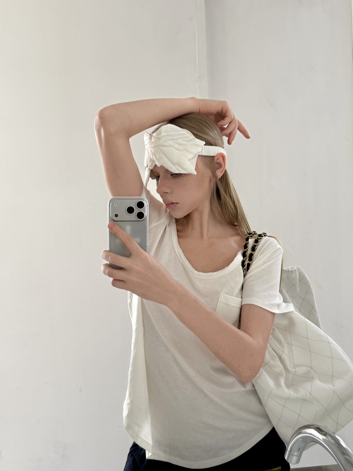 White Linen Pocket Top