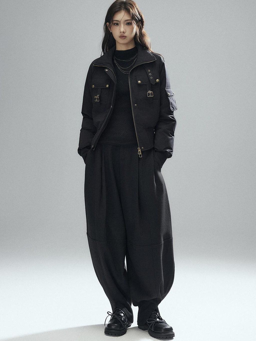 90 Percent White Duck Down Warm Casual Cinched Waist Women Everyday Down Jackets