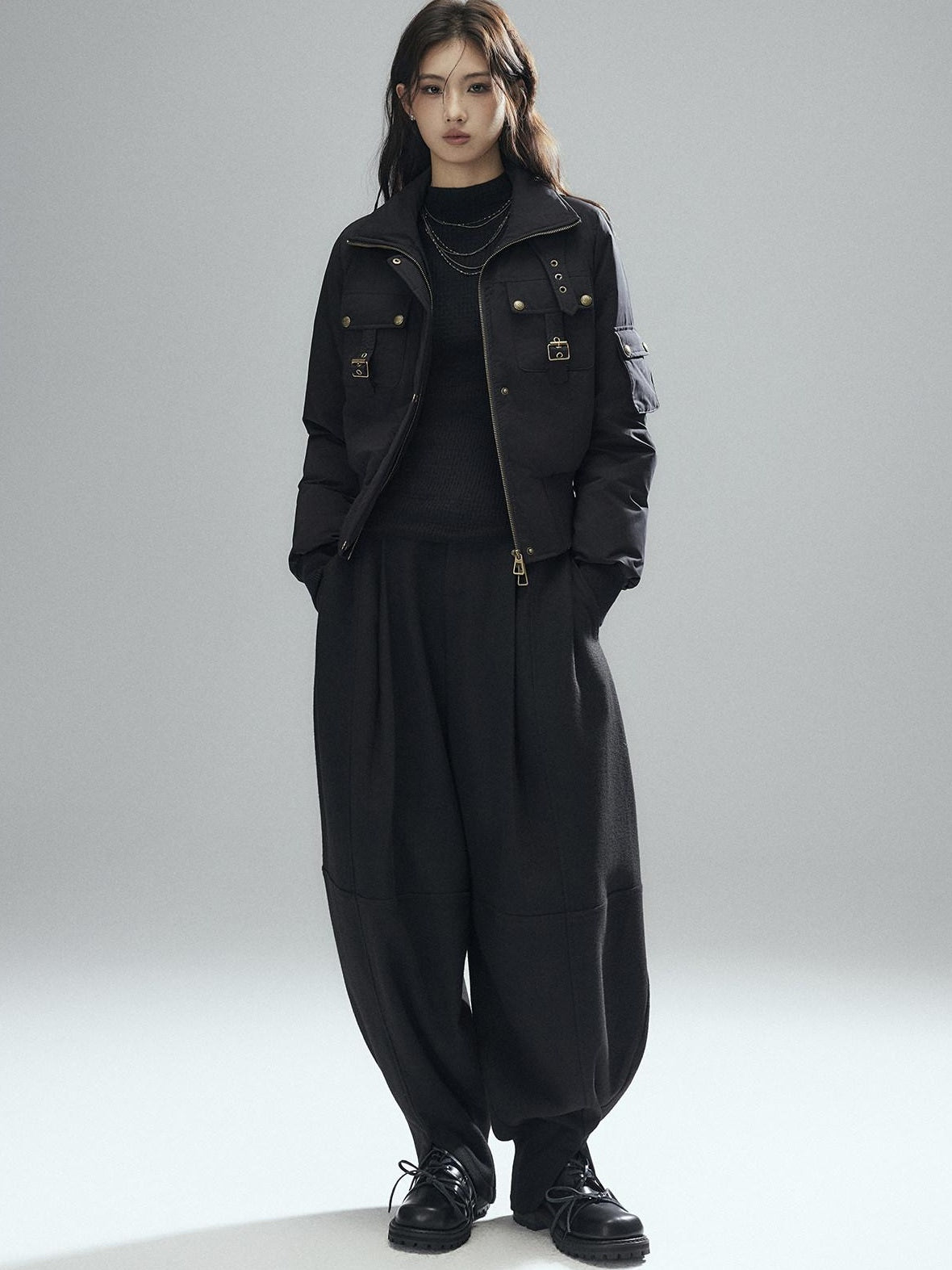90 Percent White Duck Down Warm Casual Cinched Waist Women Everyday Down Jackets