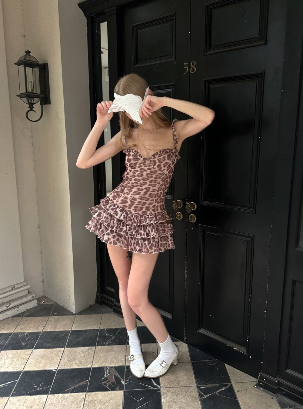 Leopard Ruffle Mini Dress