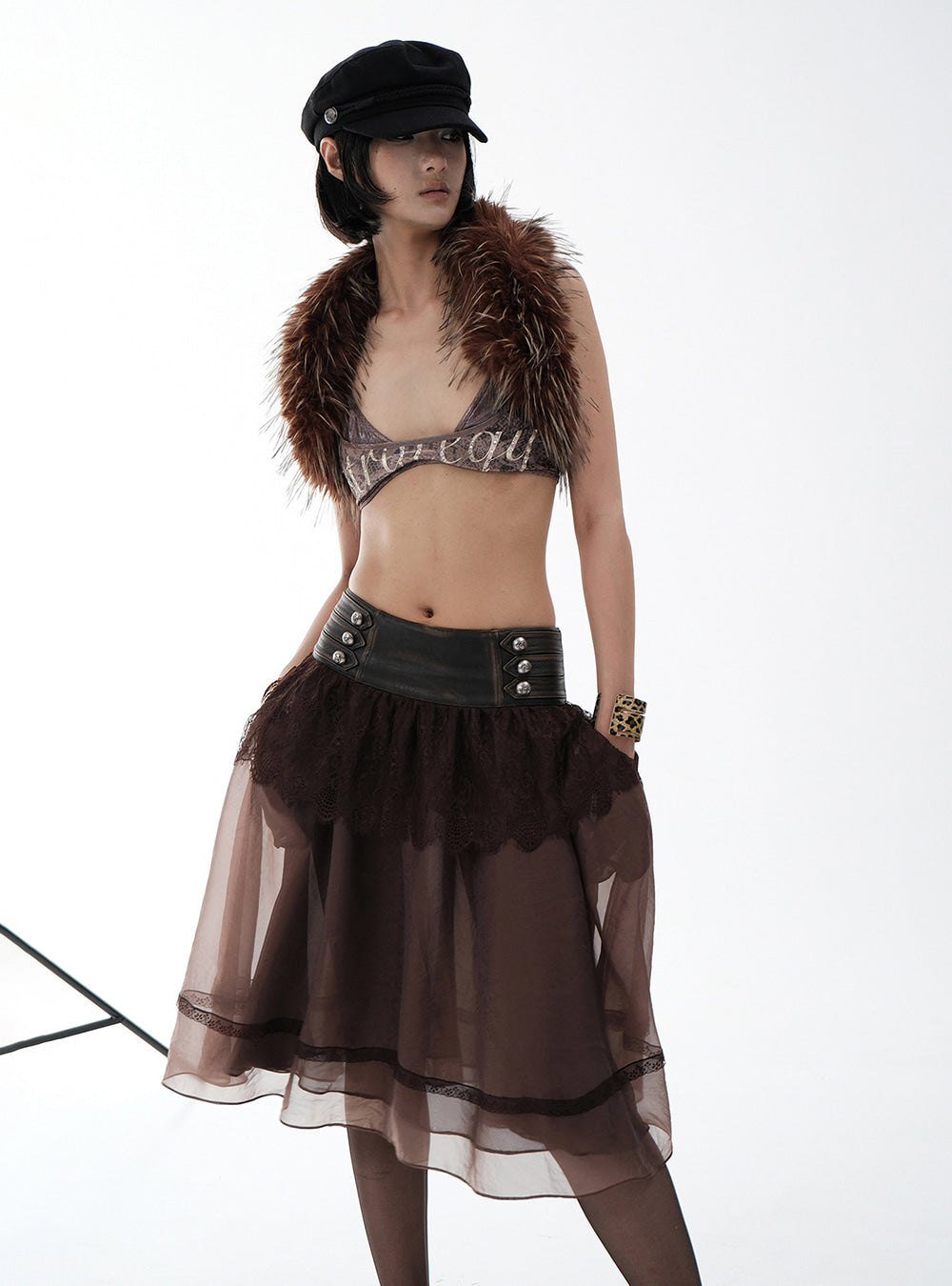 Nocturne Lace Panel Skirt