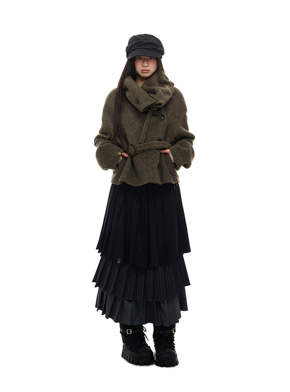 Cocoa Wrap Wool Jacket
