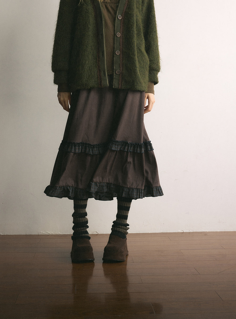 Wild Grape Layered Check Skirt