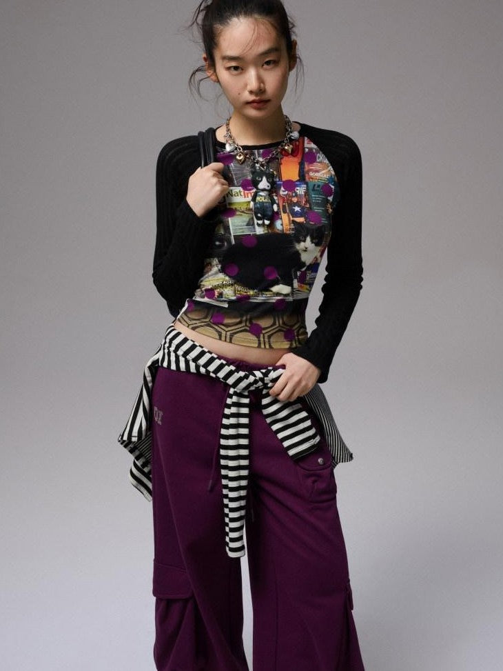 3d Pleated Hooded Women's Tie Waist Wide Leg Casual Top & Pants Sets