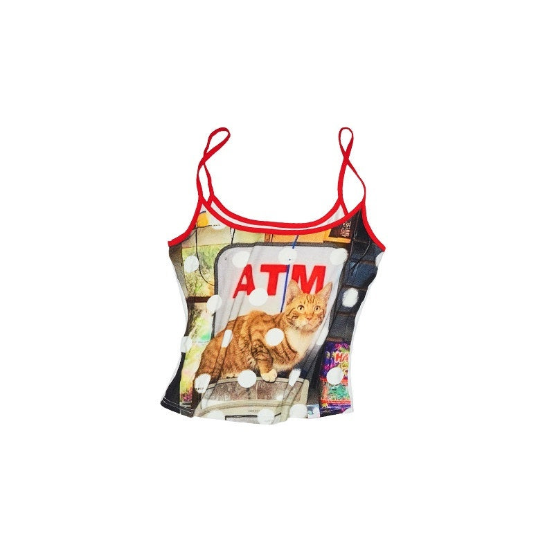 Animal Print Polka Dot Slimming Sleeveless Cropped Women's Camisoles