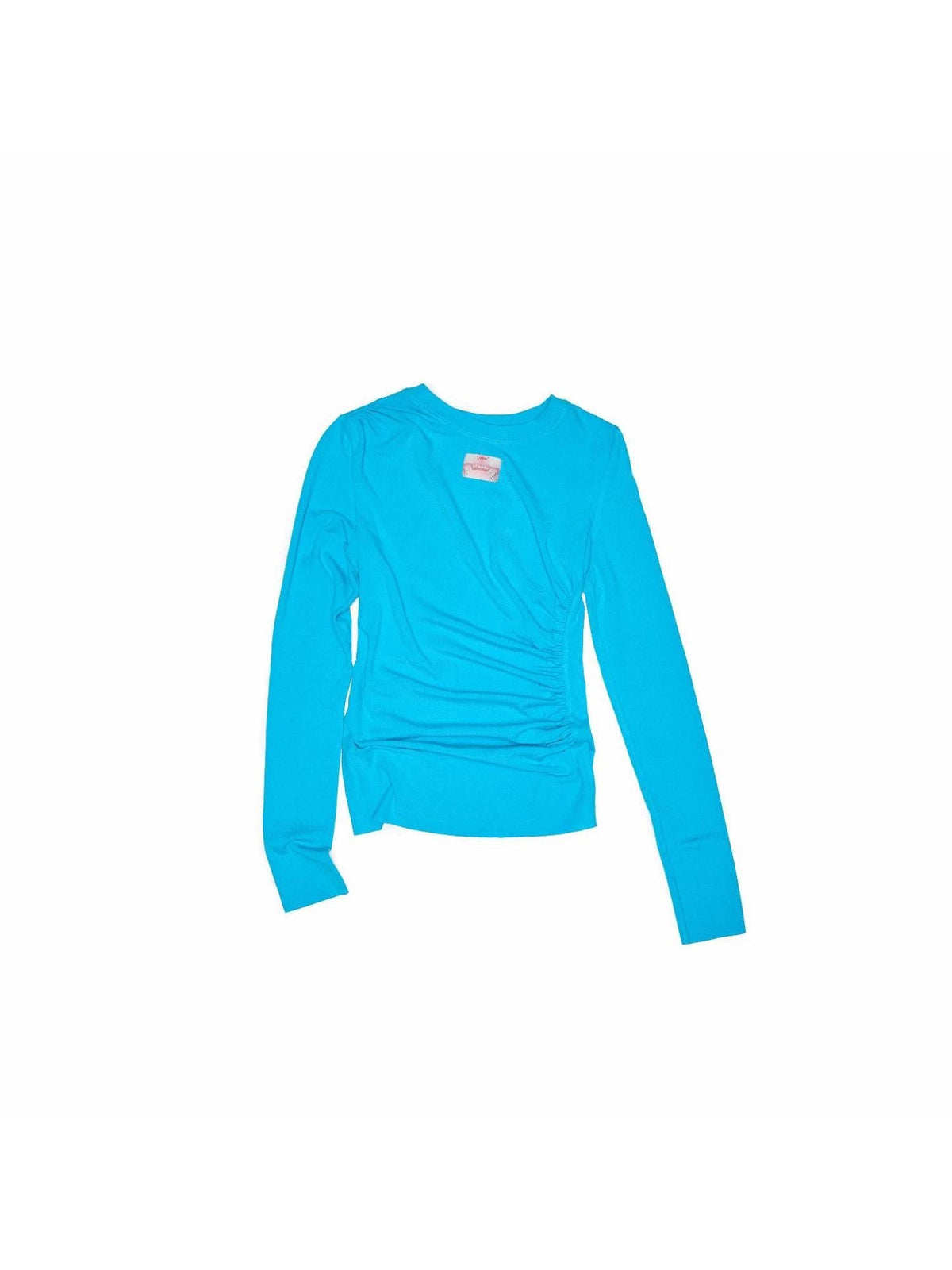 Asymmetric Pleated Crewneck Slimming Women's Long Sleeve T-shirts
