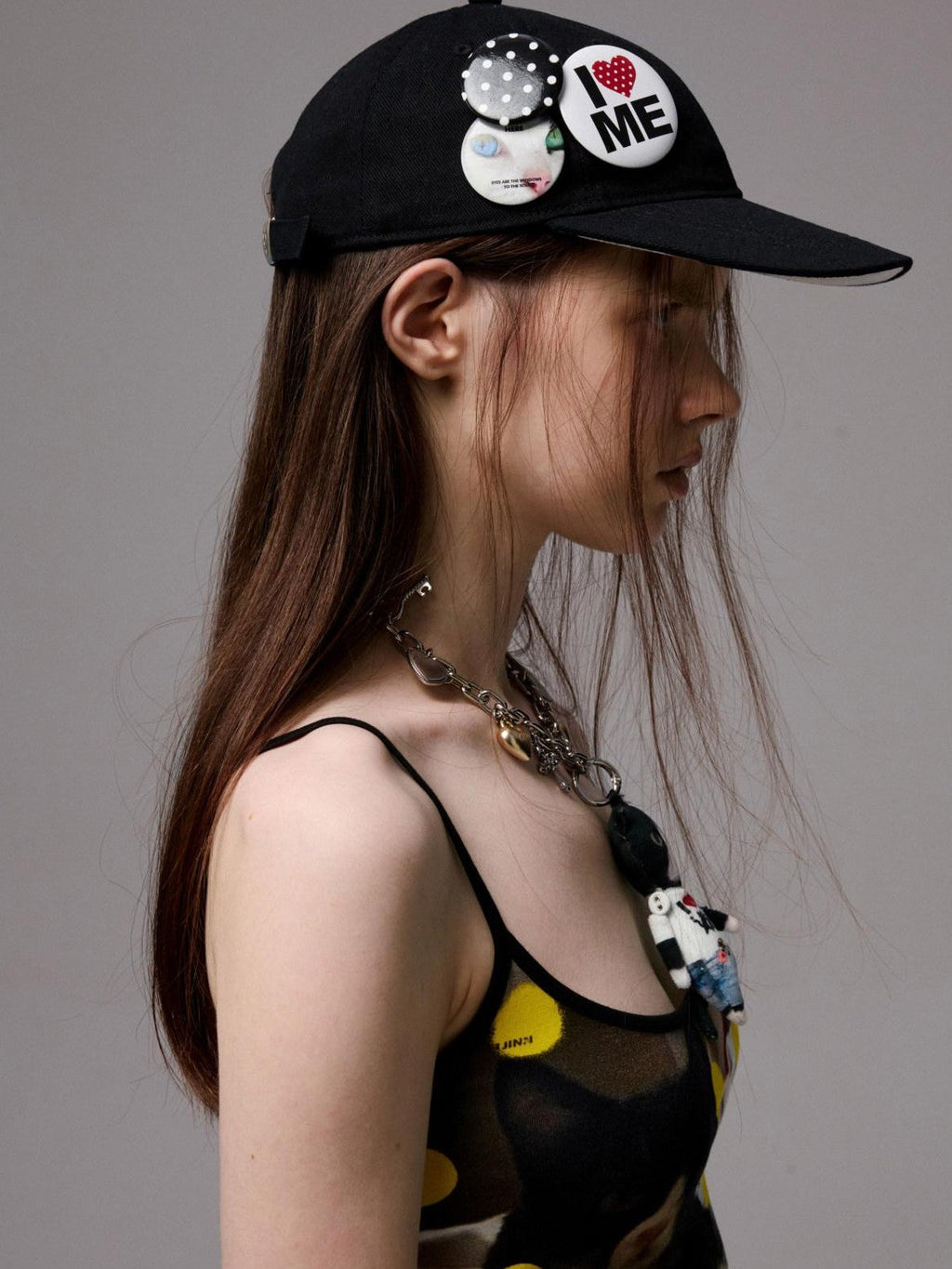 Black White Polka Dot Animal Print Badge Patch Flat Brim Women's Baseball Caps