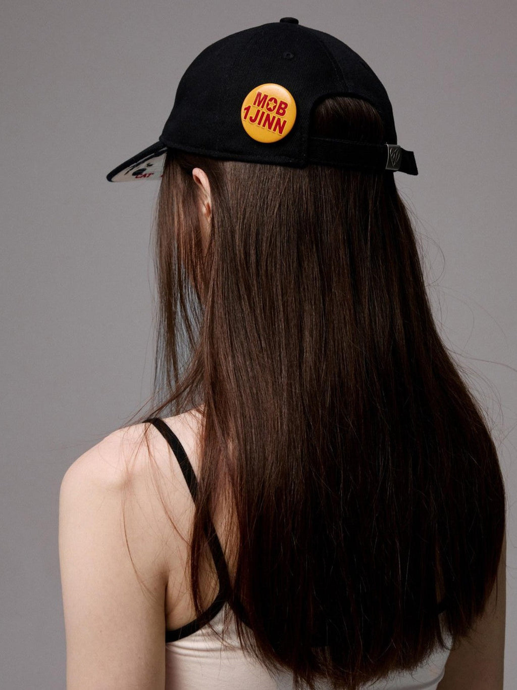 Black White Polka Dot Animal Print Badge Patch Flat Brim Women's Baseball Caps