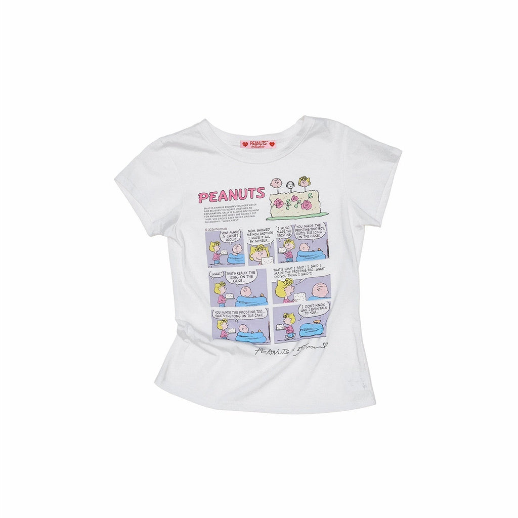 Cartoon Print Slim Fit Set In Shoulder Women's Cotton Short Sleeve T-shirts