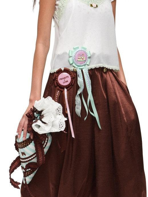 Cartoon Printed Ribbon Badge Multiuse Women's Satin Brooches