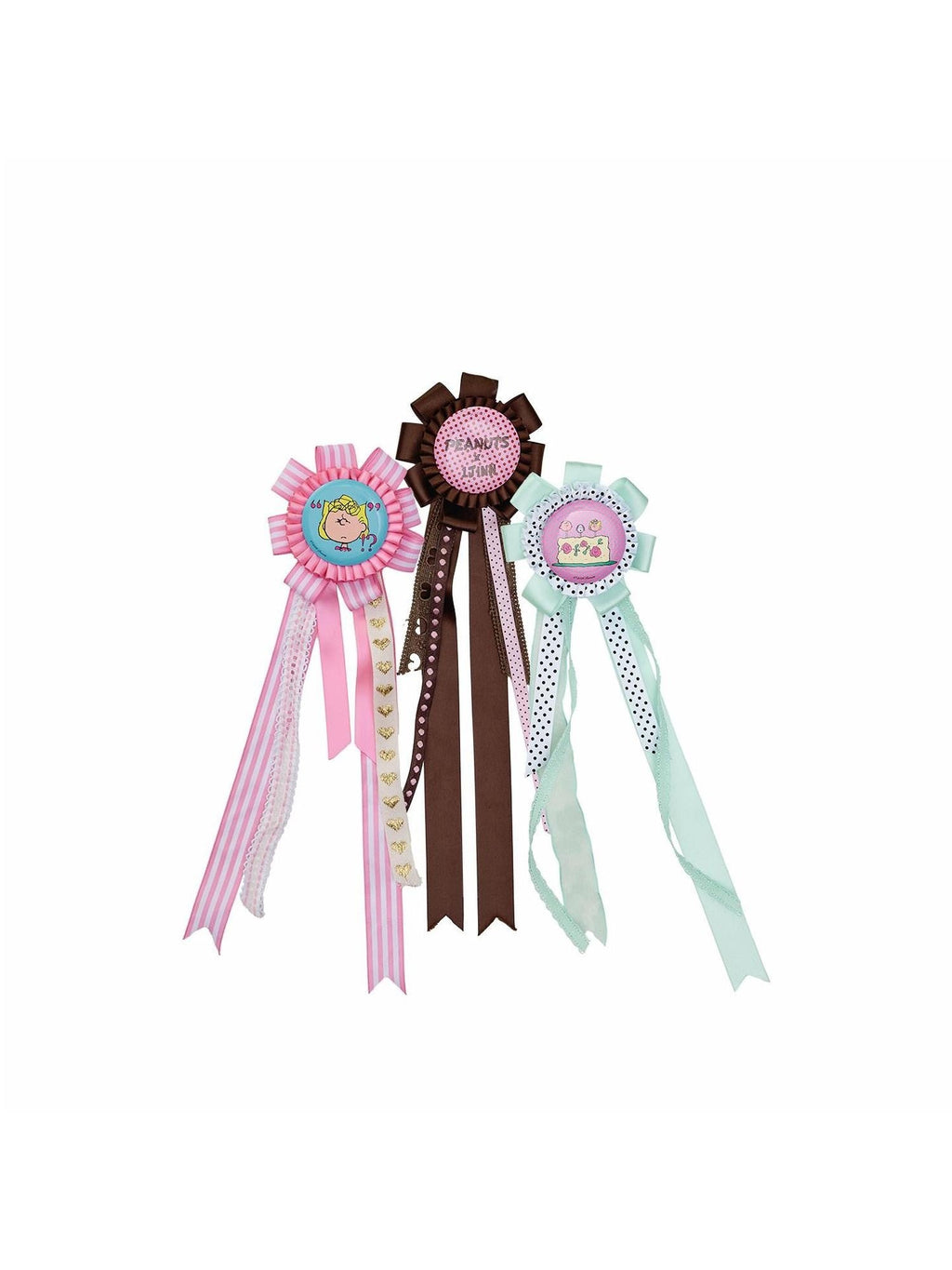 Cartoon Printed Ribbon Badge Multiuse Women's Satin Brooches