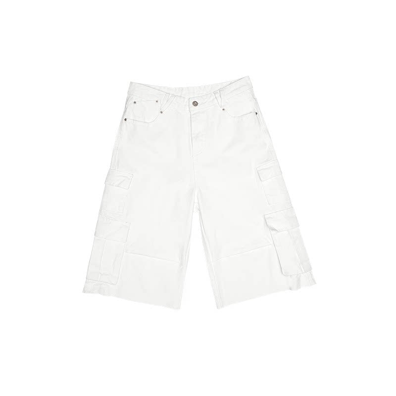 Cat Dog Embroidered Washed Straight Low Rise Women's Denim Cropped Jeans