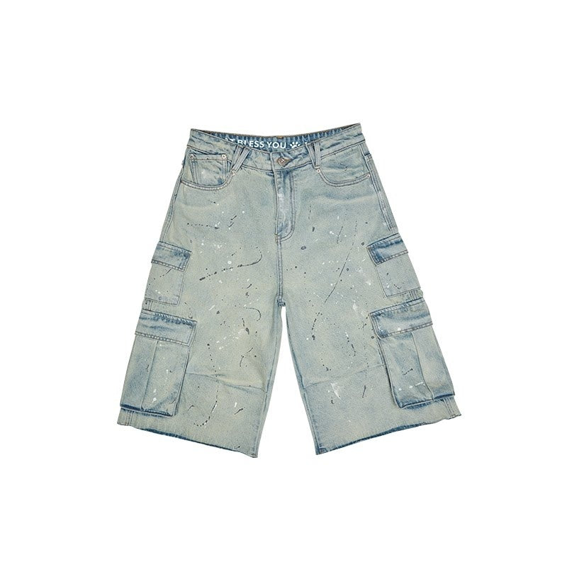 Cat Dog Embroidered Washed Straight Low Rise Women's Denim Cropped Jeans