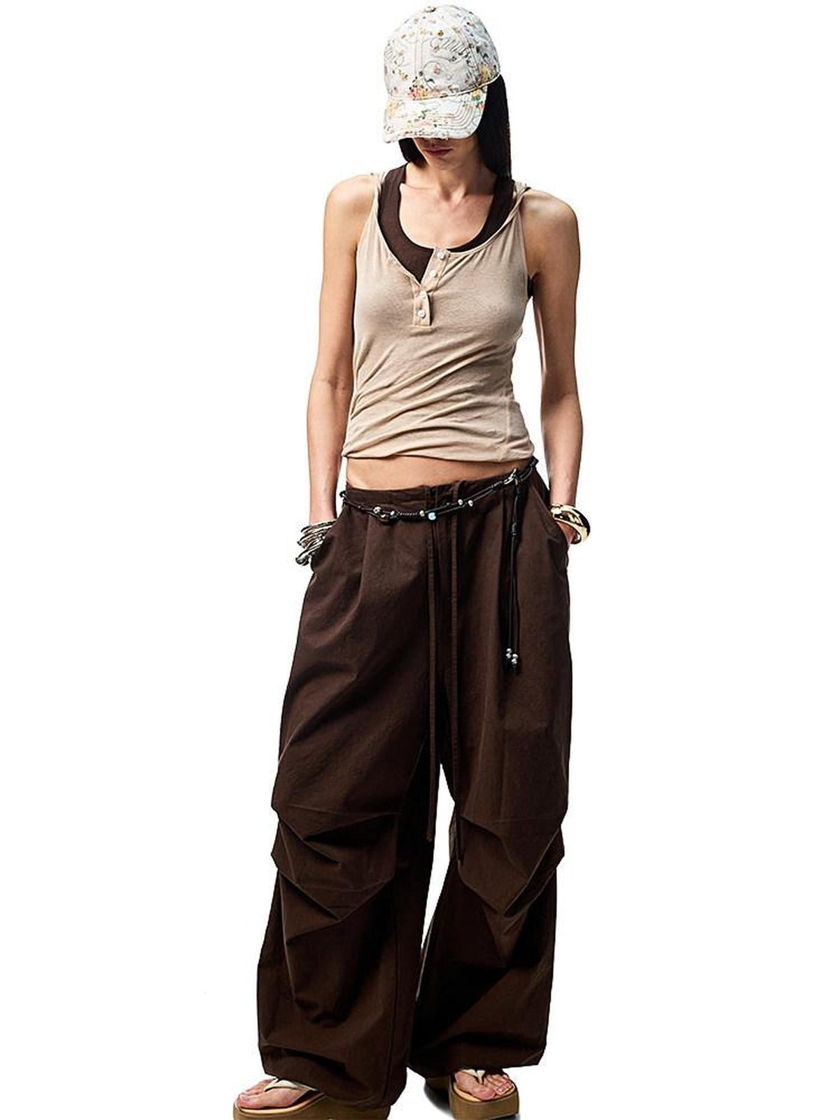 Colorblock Faux Two Piece U Neck Slim Fit Women's Cotton Tank Tops