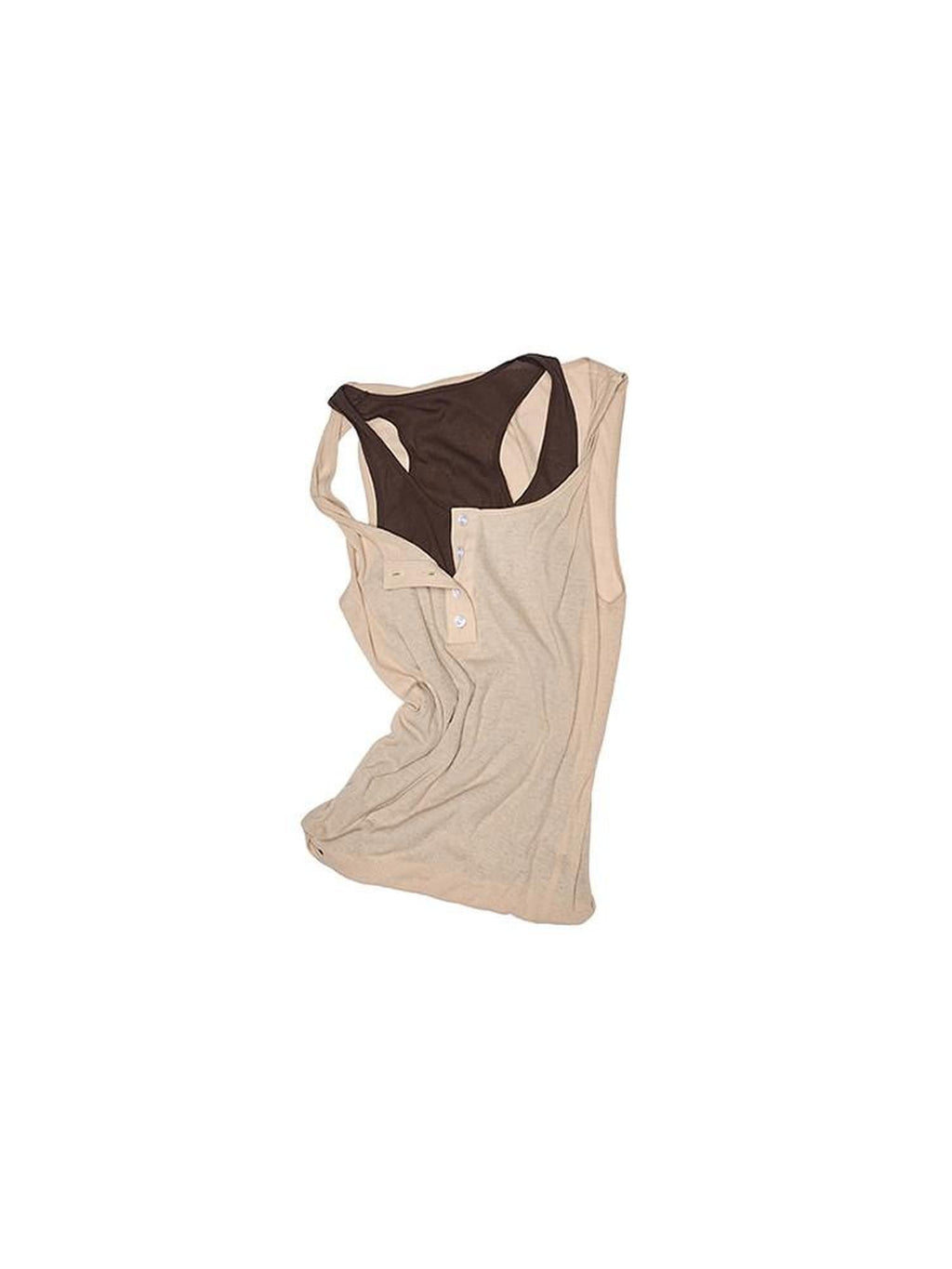 Colorblock Faux Two Piece U Neck Slim Fit Women's Cotton Tank Tops