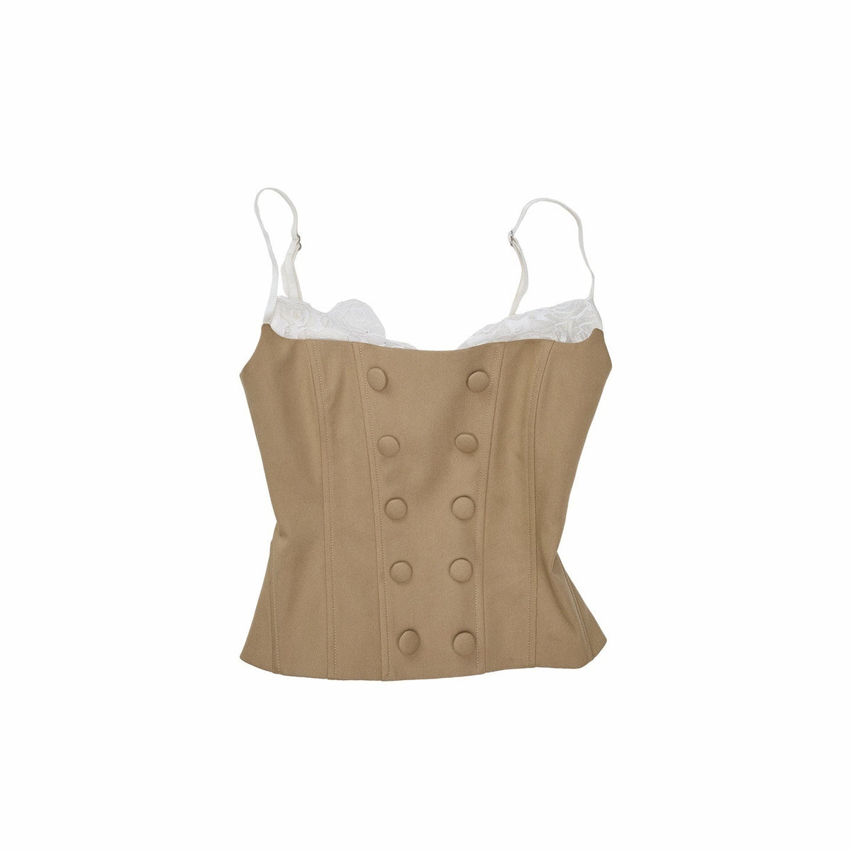 Fishbone Corset Lace Spliced Double Row Button Women's Camisoles