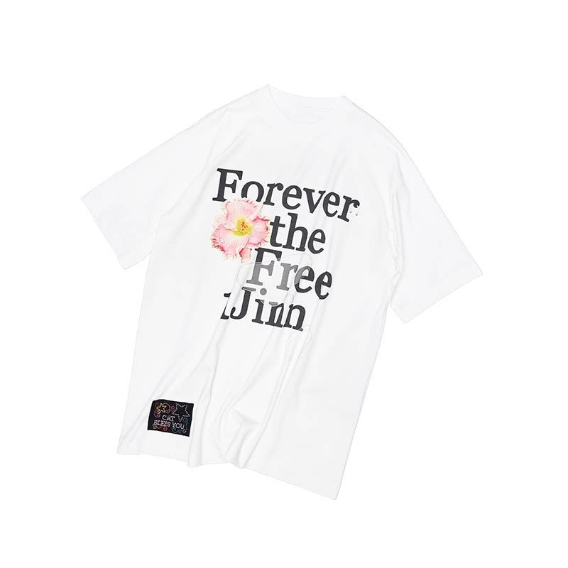 Floral Letter Print Rhinestone Drop Shoulder Loose Women's Oversized T-shirts