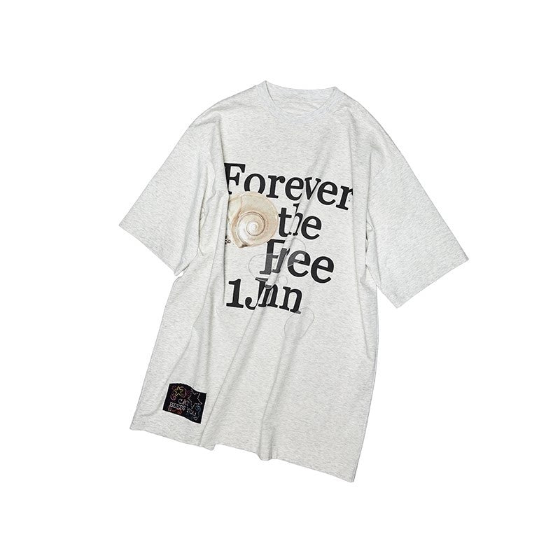 Floral Letter Print Rhinestone Drop Shoulder Loose Women's Oversized T-shirts