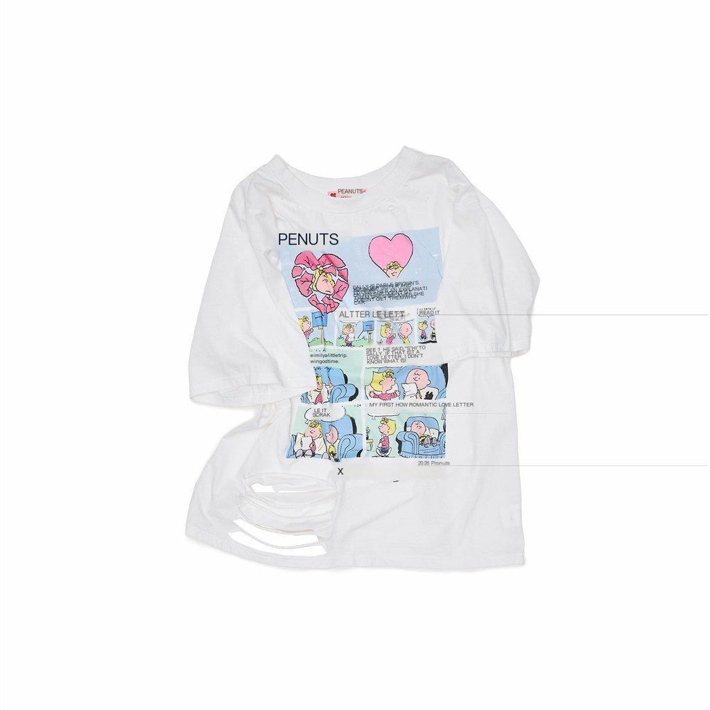 Graphic Printed Slim Fit Set In Shoulder Women's Cotton Short Sleeve T-shirts