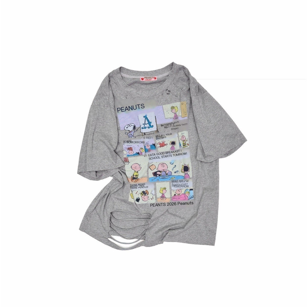 Graphic Printed Slim Fit Set In Shoulder Women's Cotton Short Sleeve T-shirts