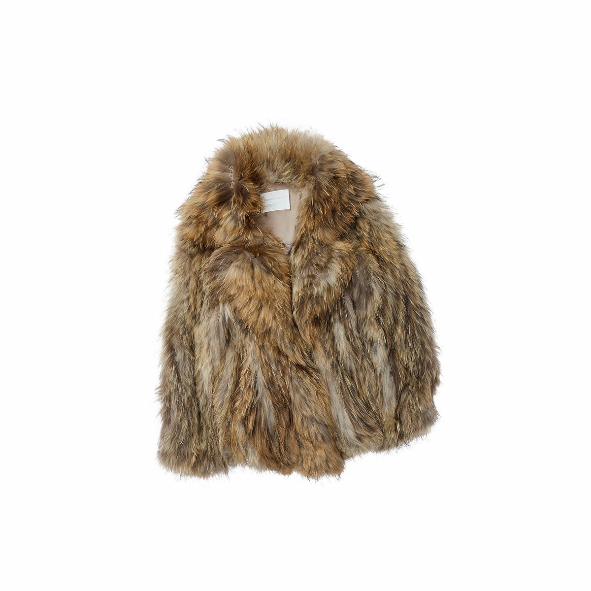 Heavy Woven Oversized Lapel Women's Faux Raccoon Fur Faux Fur Coats