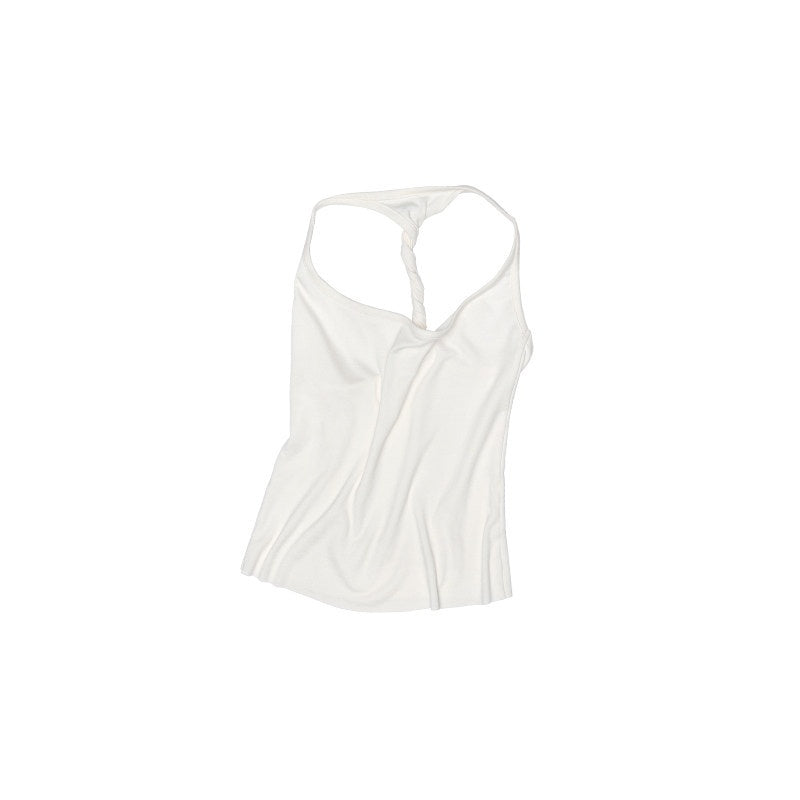 Large Round Neck Back Knot Vest Slim Fit Women's Acetate Matching Skirt Sets