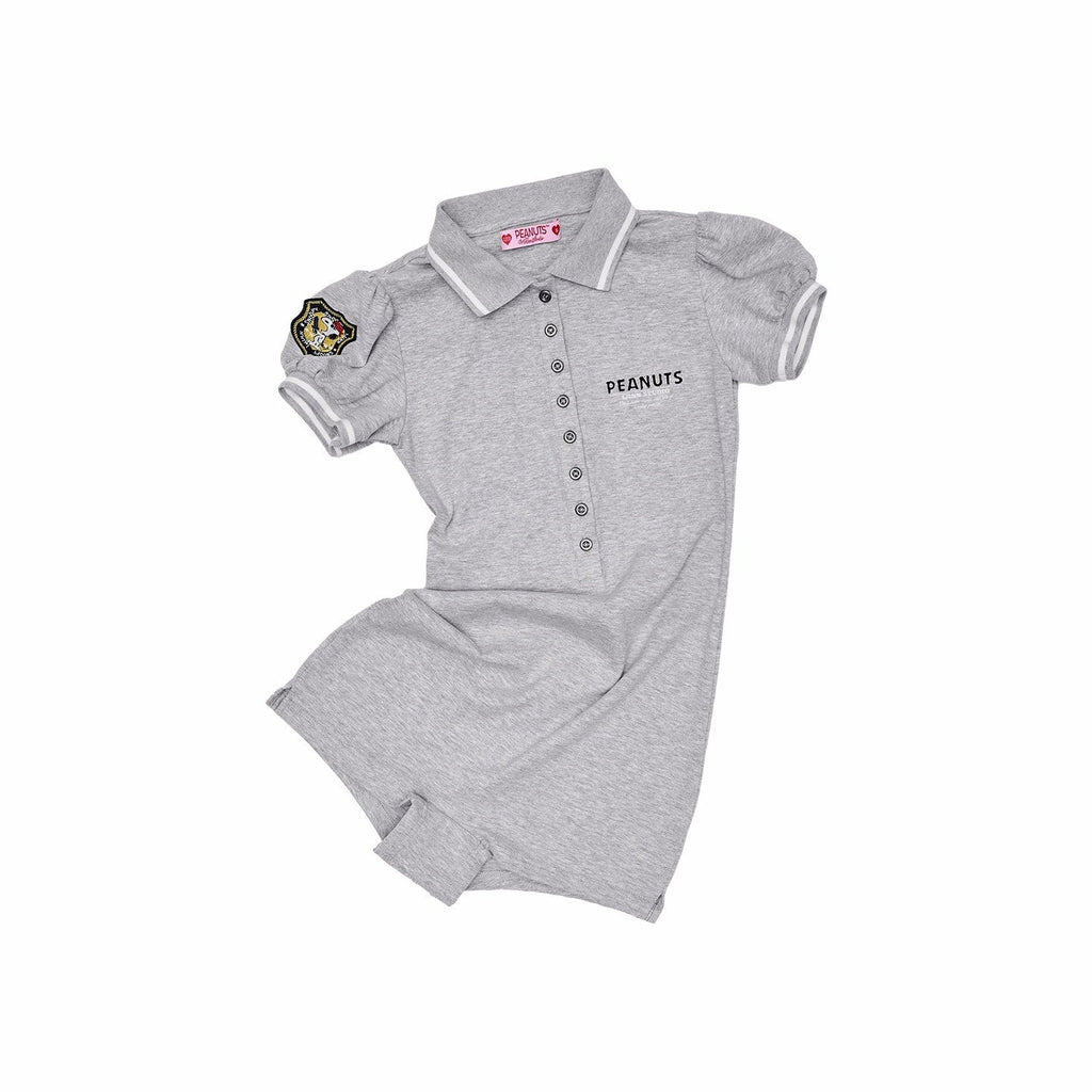 Nautical Puff Sleeve Polo Collar Slimming Women's Short Sleeve Bodysuits
