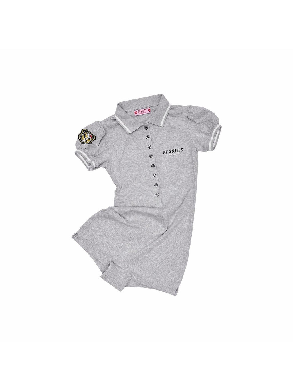 Nautical Puff Sleeve Polo Collar Slimming Women's Short Sleeve Bodysuits