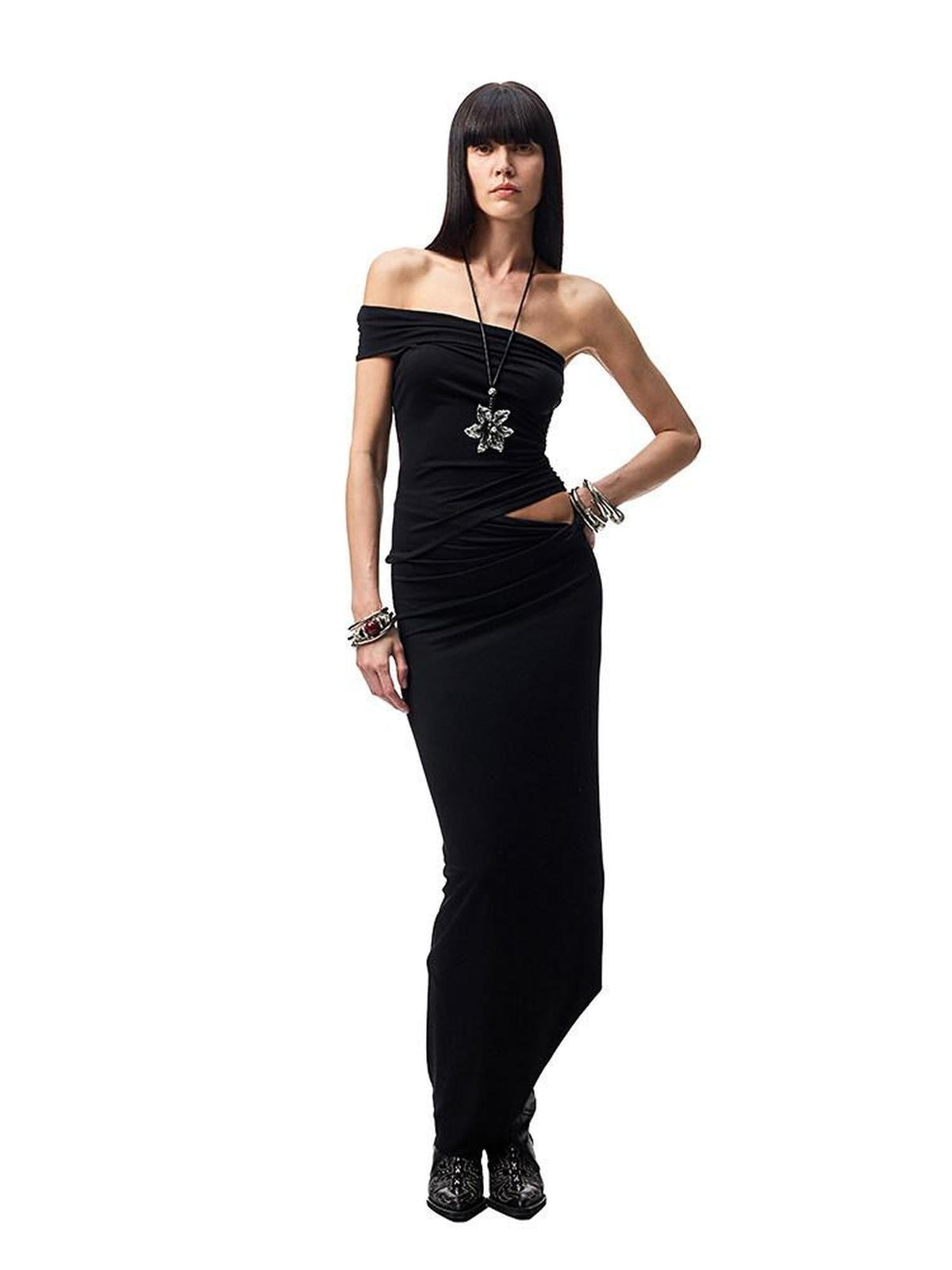 One Shoulder Asymmetric Ruched Multiway Women's Recycled Viscose Blend Tank Tops