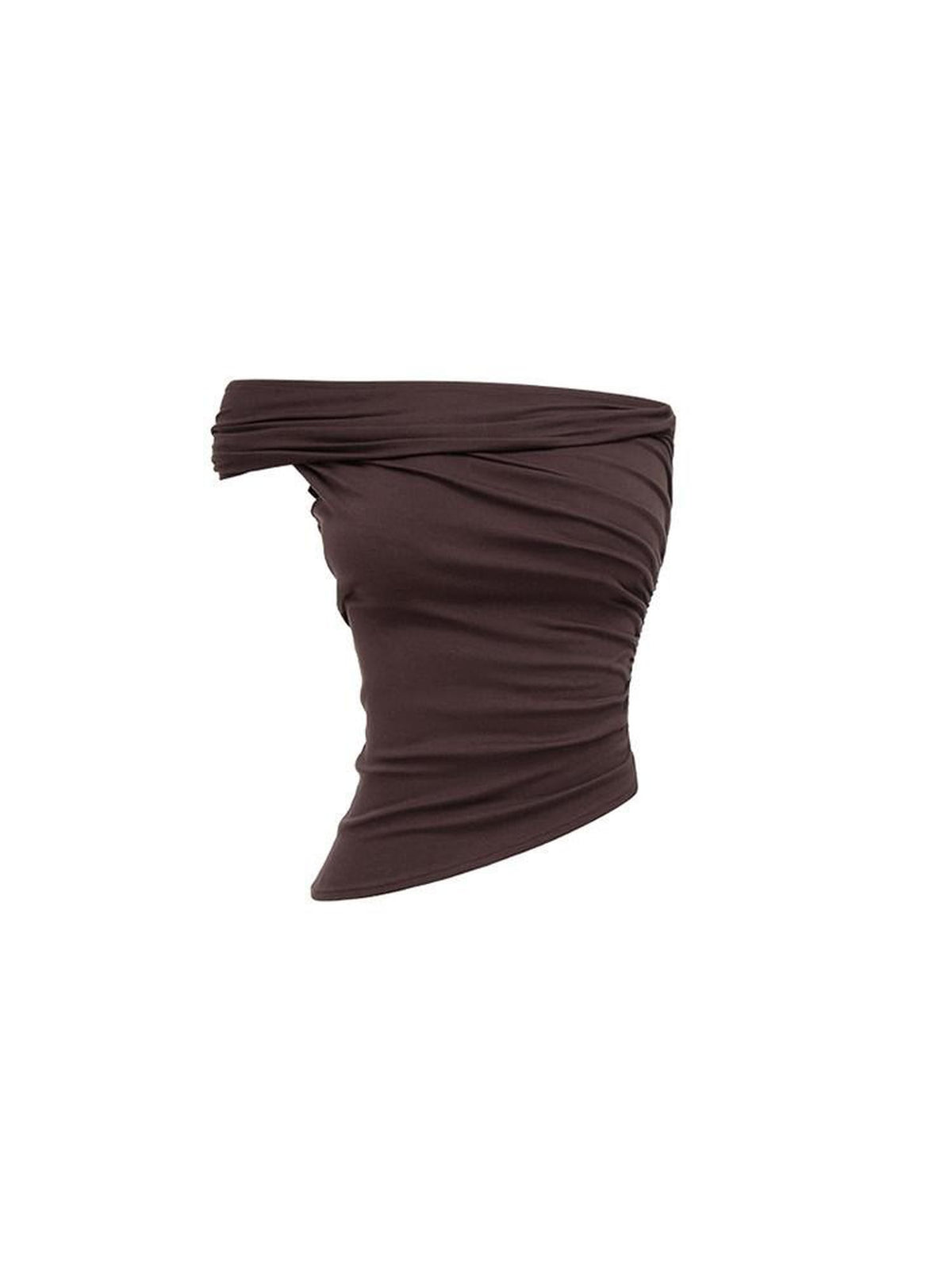 One Shoulder Asymmetric Ruched Multiway Women's Recycled Viscose Blend Tank Tops