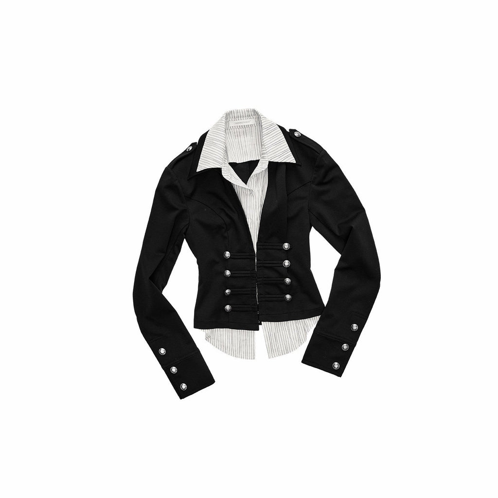 Palace Faux Two Piece Double Breasted Slim Women's Knit Shirts
