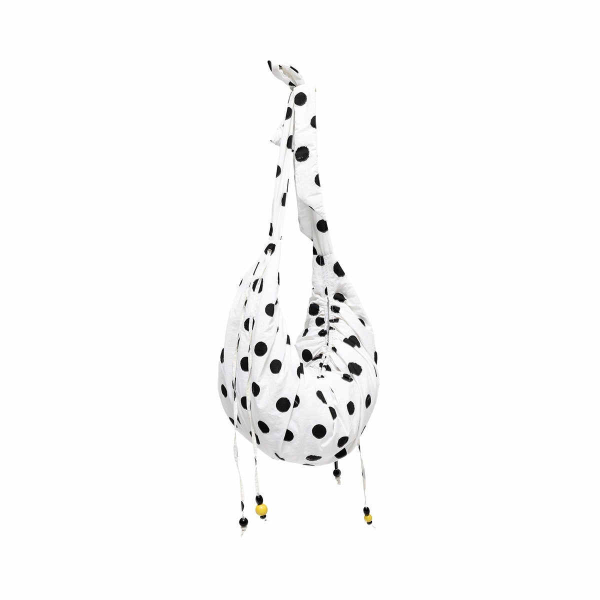 Polka Dot Pleated Drawstring Beaded Dumpling Women's Cross Body Bags