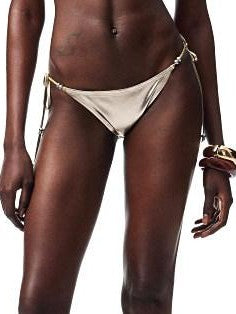 Resort Laidback Metal Flower Halter Women's Solid Bandeau Bikinis
