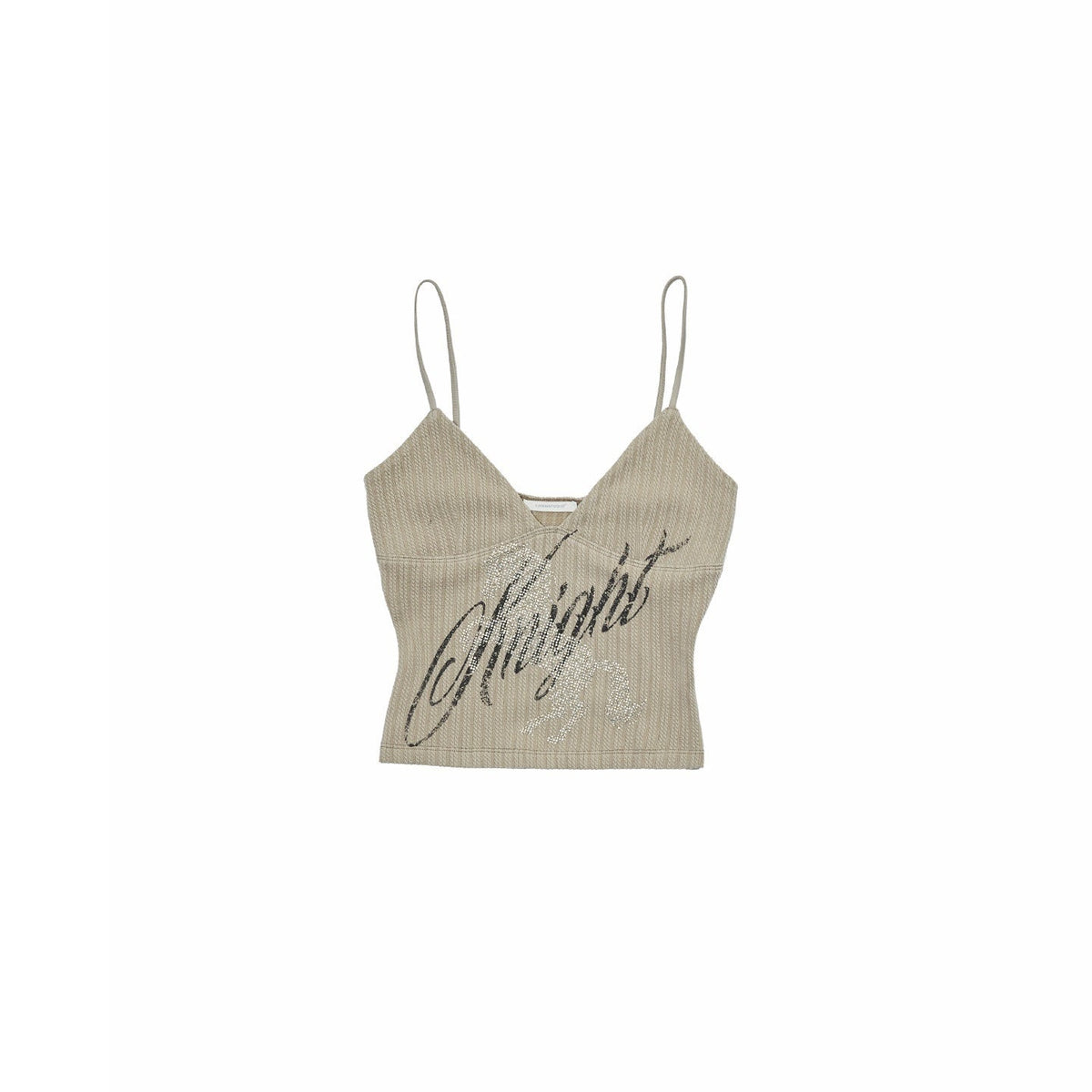 Rhinestone Equestrian Horse Print Women's Cable Knit Camisoles
