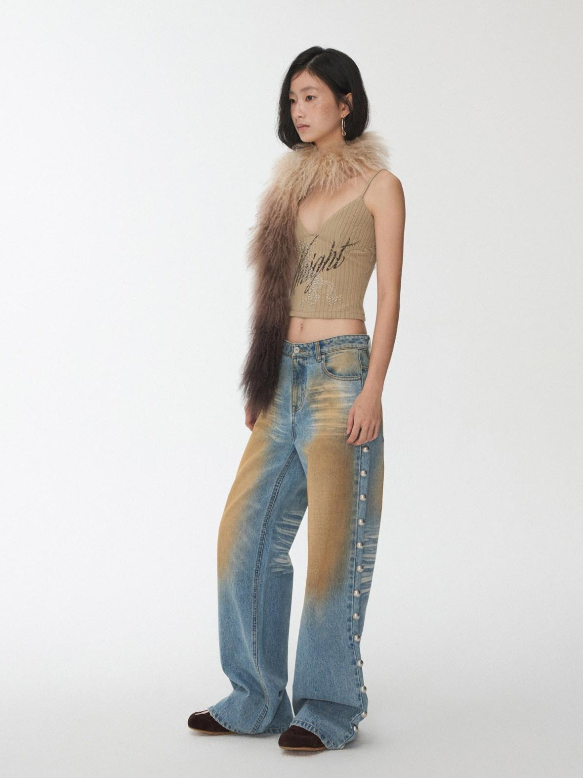 Rhinestone Equestrian Horse Print Women's Cable Knit Camisoles
