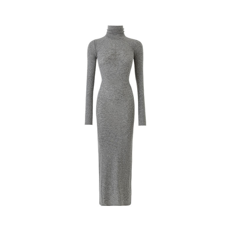 Rhinestone High Neck Slimming Midlength Women's Layering Bodycon Maxi Dresses