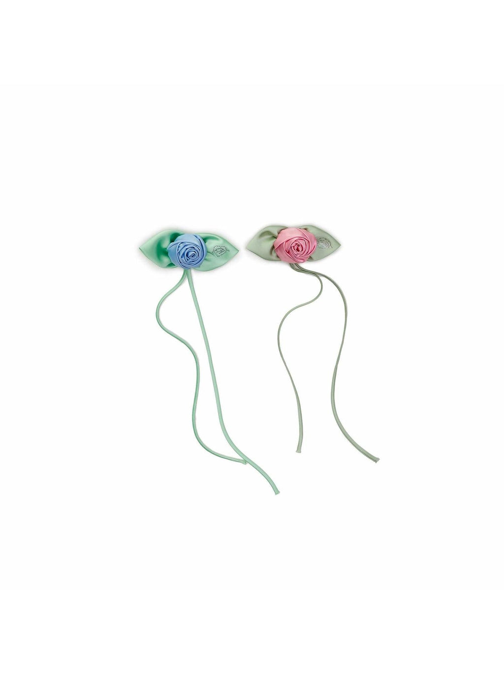 Rose Handmade Hotfix Rhinestone Corsage Dual Use Pin Clip Women's Satin Brooches