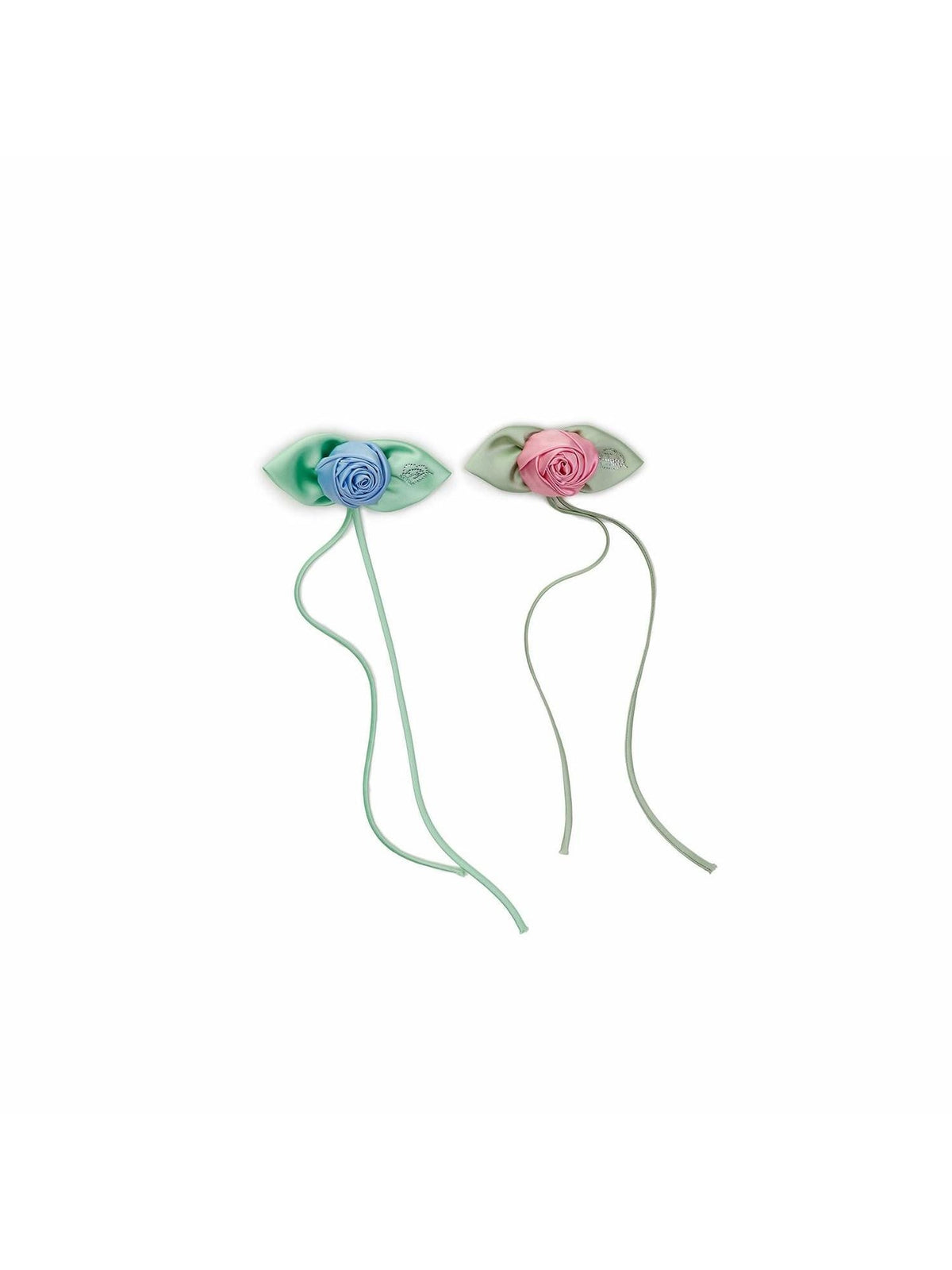Rose Handmade Hotfix Rhinestone Corsage Dual Use Pin Clip Women's Satin Brooches