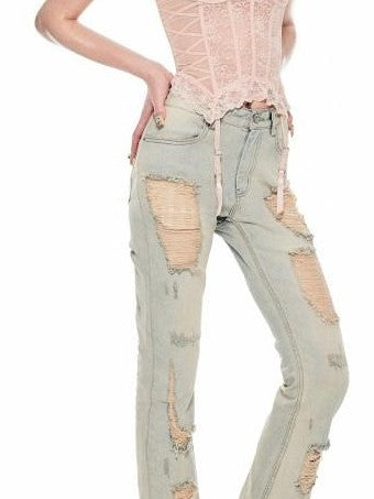 Sheer Boned Underwire Front Button Waist Cutout Women's Lace Camisoles