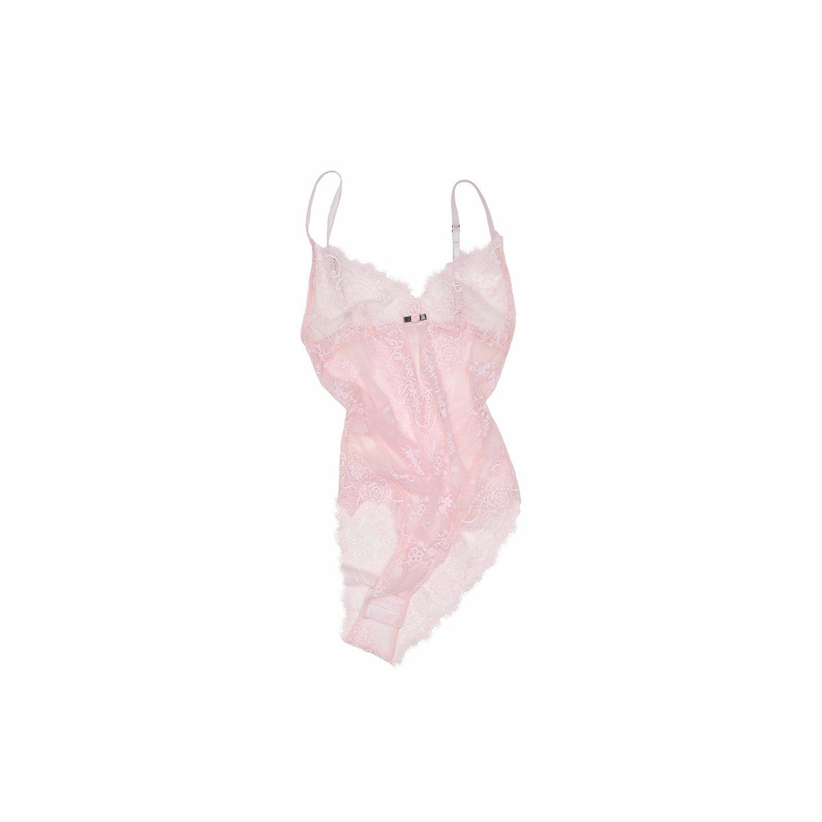 Sheer Lace Mesh Spliced Strappy Bodysuit Women's Lace Camisoles