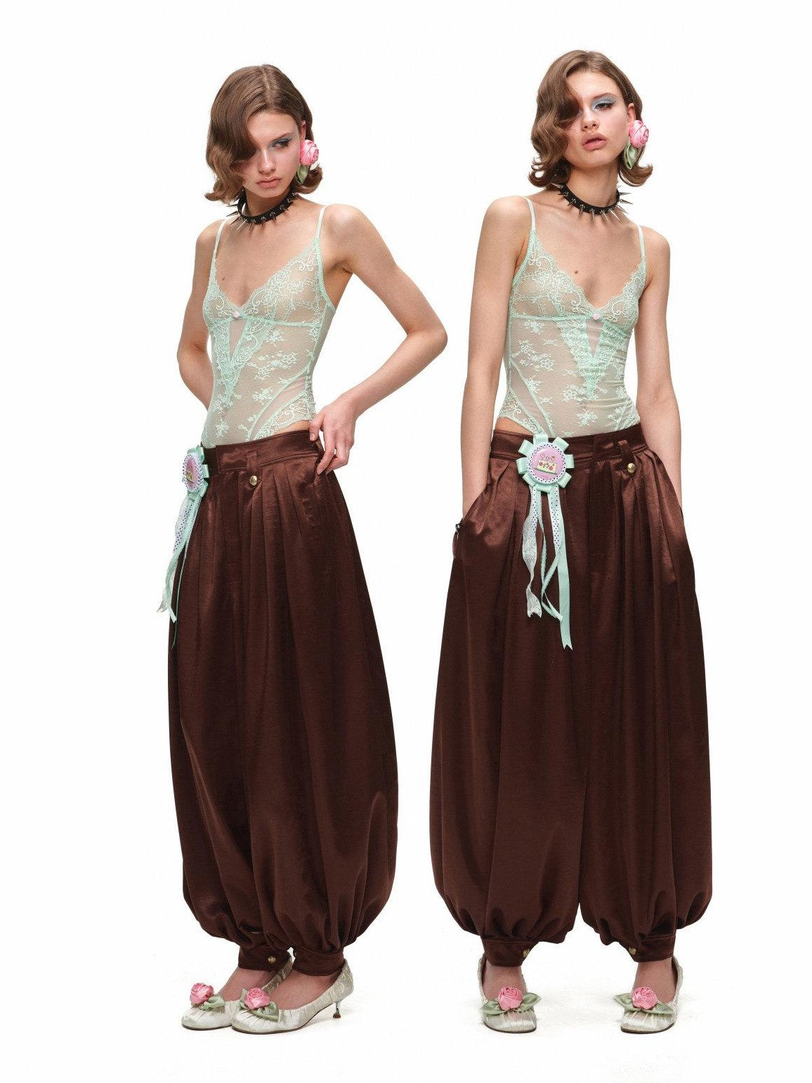 Sheer Lace Mesh Spliced Strappy Bodysuit Women's Lace Camisoles