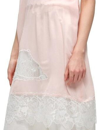 Sheer V-neck Applique Embroidery Layered Women's Lace Casual Midi Dresses