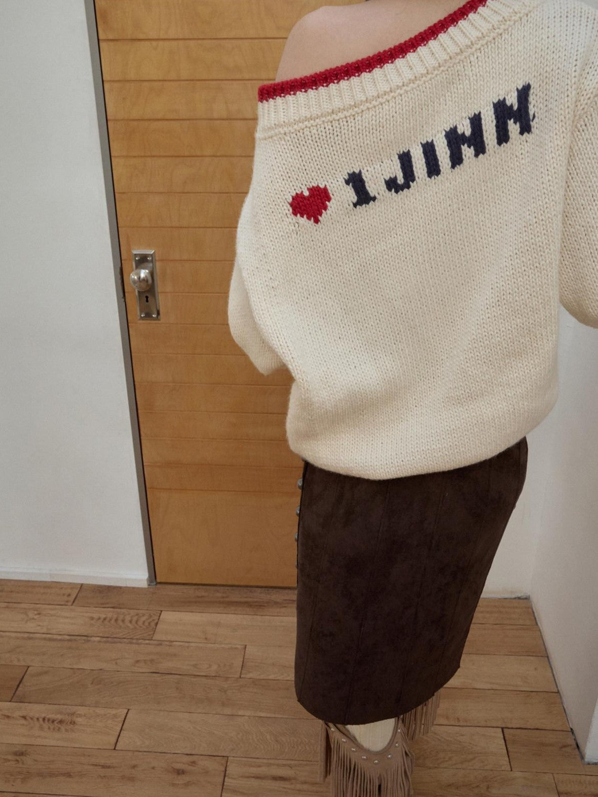 Slouchy Fair Isle Jacquard Chunky Women's Acrylic Wool Off-shoulder Sweaters