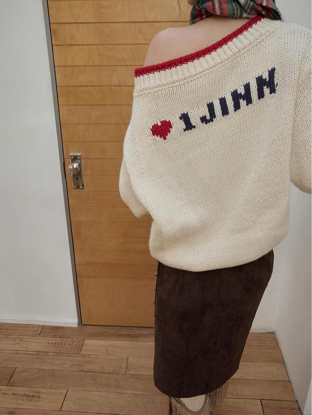 Slouchy Fair Isle Jacquard Chunky Women's Acrylic Wool Off-shoulder Sweaters