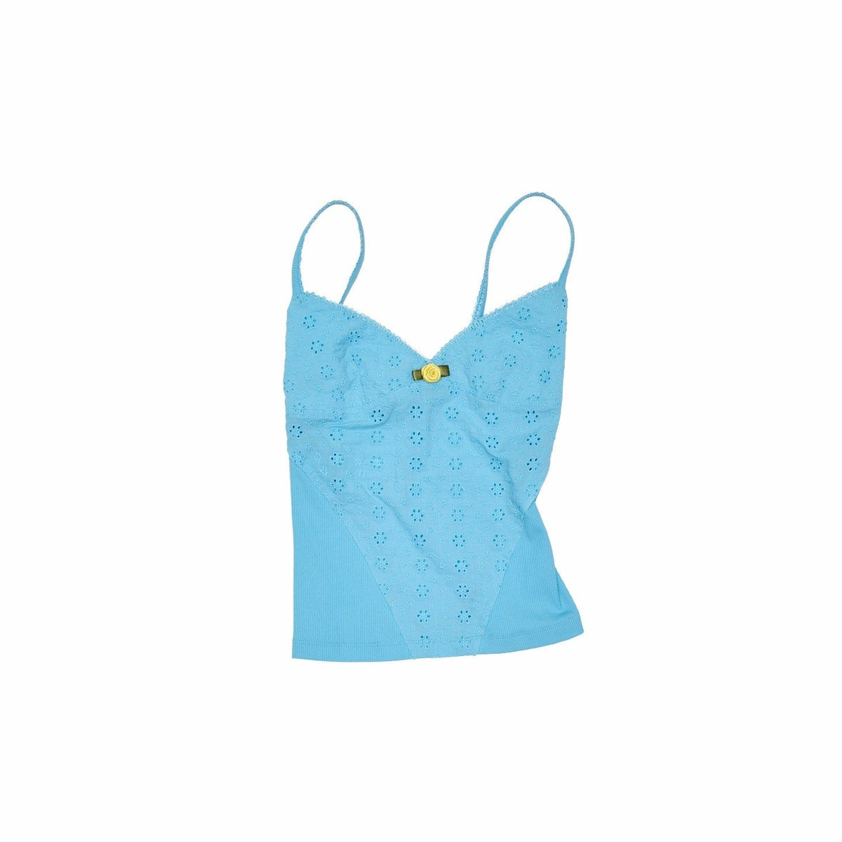 Small Rose Jacquard V-neck Colorblock Cinched Waist Women's Knit Camisoles