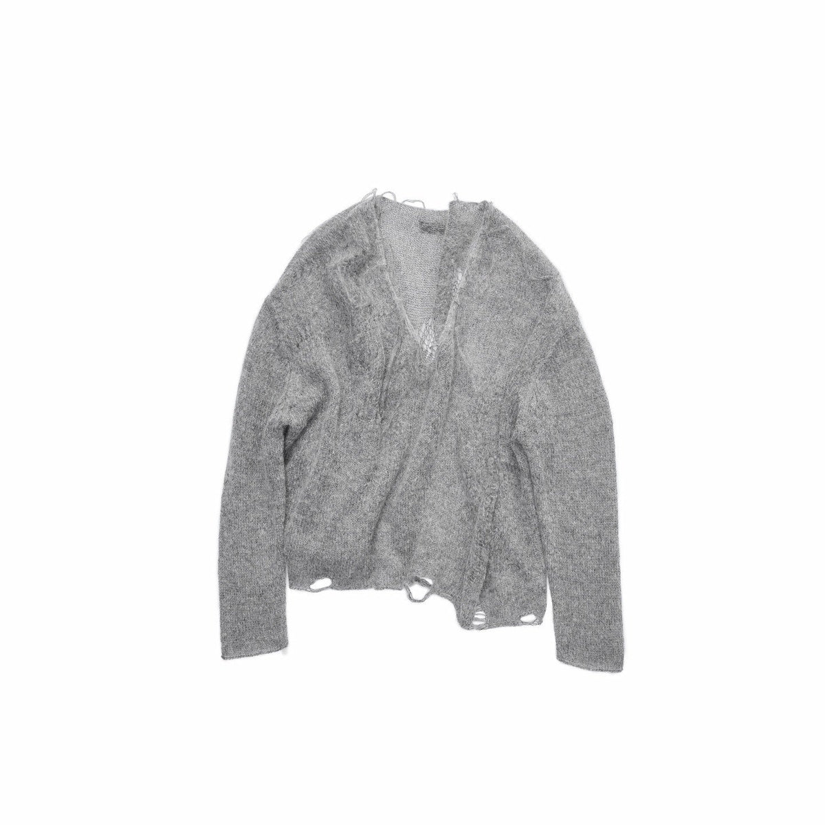 Star Cutout V-neck Sheer Relaxed Knit Women's Mohair Sweaters