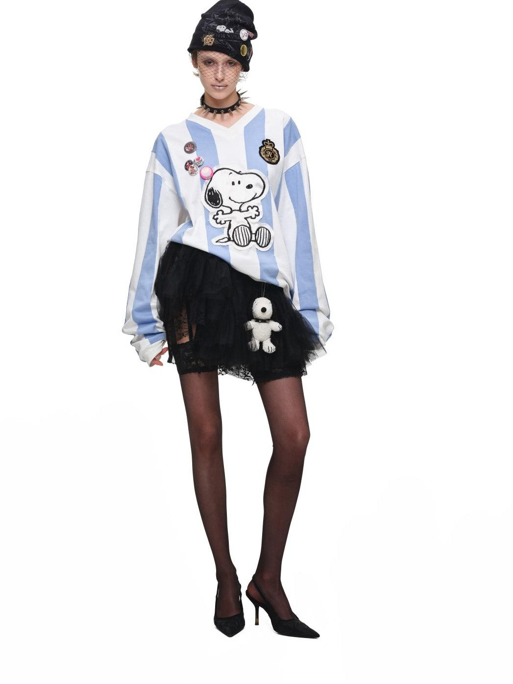 Striped Applique Embroidery Retro Loose Women's Cotton Long Sleeve T-shirts