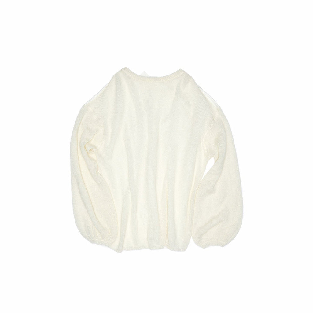 Striped Patchwork Drop Shoulder Loose Knit Women's Mohair Long Sleeve T-shirts
