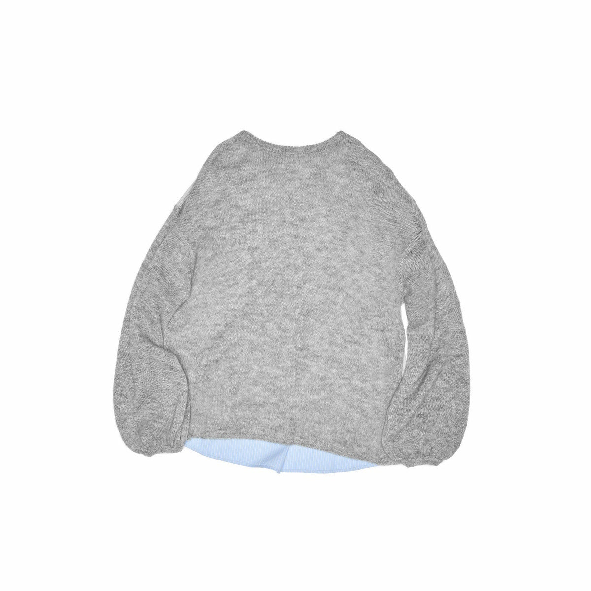Striped Patchwork Drop Shoulder Loose Knit Women's Mohair Long Sleeve T-shirts
