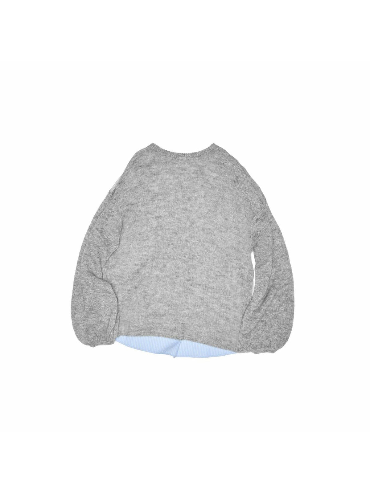 Striped Patchwork Drop Shoulder Loose Knit Women's Mohair Long Sleeve T-shirts